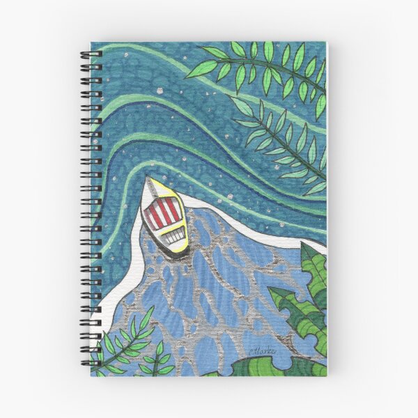 Item preview, Tropical Voyager - Abstract Jungle River Boat Illustration  designed and sold by Cass Harker Studio.