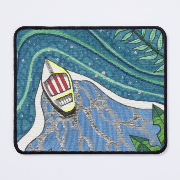Item preview, Tropical Voyager - Abstract Jungle River Boat Illustration  designed and sold by Cass Harker Studio.