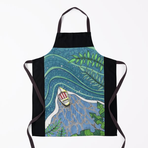 Item preview, Tropical Voyager - Abstract Jungle River Boat Illustration designed and sold by Cass Harker Studio.