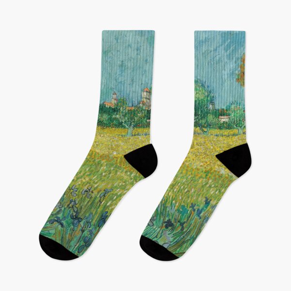 Item preview, View of Arles With Irises by Vincent van Gogh: Post Impressionist Landscape designed and sold by artofuniverse.