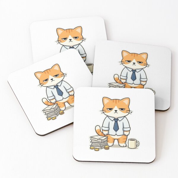Item preview, Overworked Office Cat - Relatable Corporate Burnout designed and sold by anandariki.