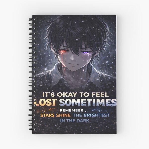 Item preview, It’s Okay to Feel Lost Sometimes – Dark Anime Motivational Aesthetic Art designed and sold by SSVSTICKERS.