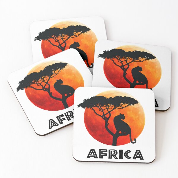 Item preview, African Blood Moon with Panther | Savanna Sunset designed and sold by MammothArt.