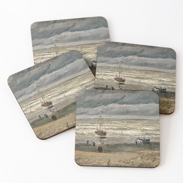 Item preview, View of the Sea at Scheveningen by Vincent van Gogh: Stormy Coastal Print designed and sold by artofuniverse.