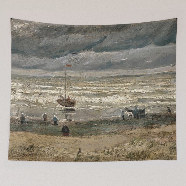 Item preview, View of the Sea at Scheveningen by Vincent van Gogh: Stormy Coastal Print designed and sold by artofuniverse.