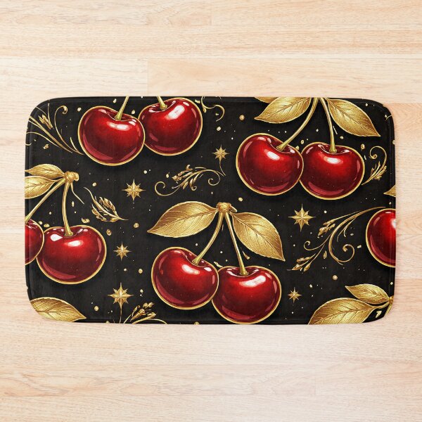 Item preview, Pattern of red and golden cherries designed and sold by Imprearte.