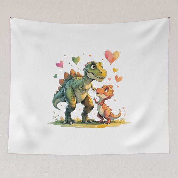 Item preview, Cute MamaSaurus T-Rex Dinosaur Mom and Baby with Hearts Watercolor designed and sold by AQUILAKREO.