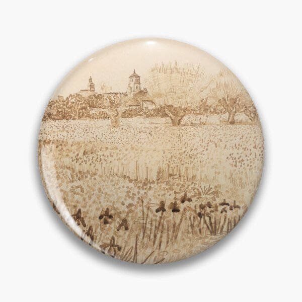 Item preview, View of Arles by Vincent van Gogh: Sepia Landscape Fine Art Print designed and sold by artofuniverse.