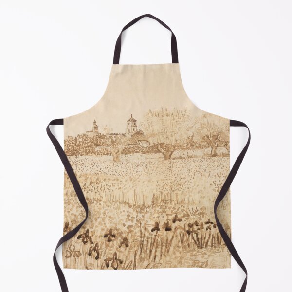 Item preview, View of Arles by Vincent van Gogh: Sepia Landscape Fine Art Print designed and sold by artofuniverse.