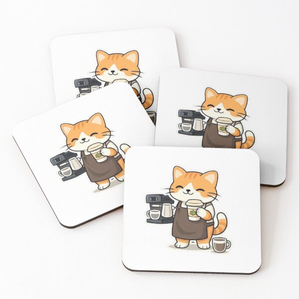 Item preview, Cute Barista Cat - "Meow-chiato" Coffee Maker designed and sold by anandariki.