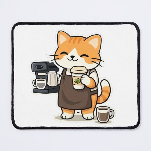 Item preview, Cute Barista Cat - "Meow-chiato" Coffee Maker designed and sold by anandariki.