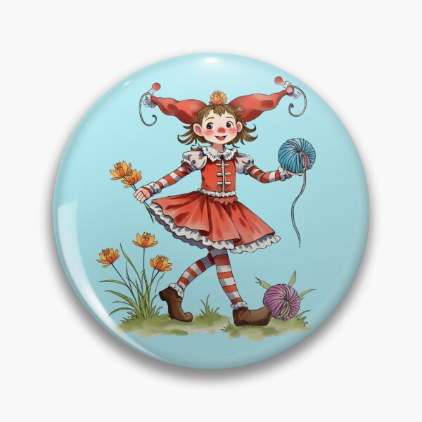 Item preview, Whimsical yarn clown fairy girl knitter knitting crochet crafts designed and sold by BigMRanch.