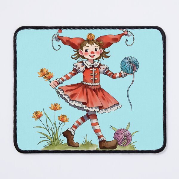Item preview, Whimsical yarn clown fairy girl knitter knitting crochet crafts designed and sold by BigMRanch.
