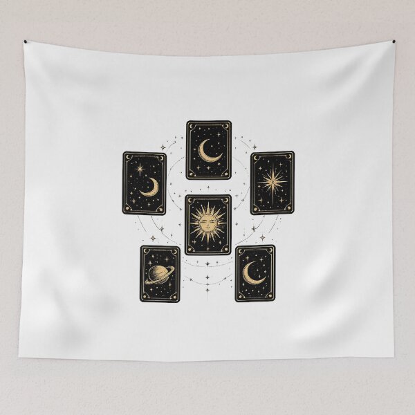 Item preview, Celestial Tarot Card Spread Sun Moon Saturn Star Mystical Occult Art Witchy Aesthetic Cosmic  designed and sold by The Junto Shop.