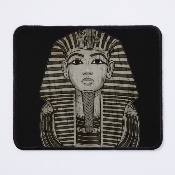 Item preview, A stylized, distressed wood-texture illustration of Tutankhamun’s golden mask. designed and sold by Hanna. J.