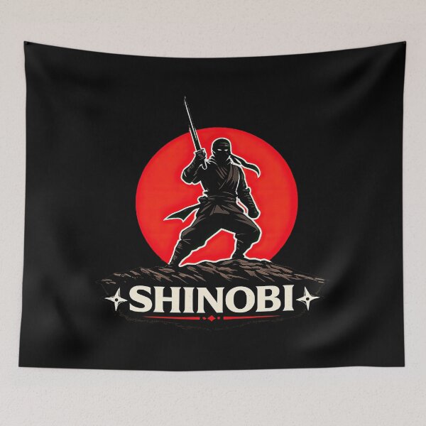 Item preview, Shinobi Ninja Minimalist Warrior Art designed and sold by Retr0Tshirts.