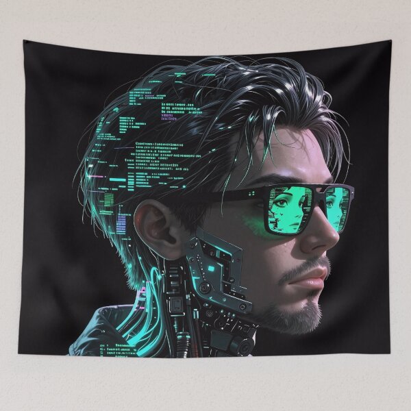 Item preview, Dark Net: Neon‑Wired Human Interface designed and sold by Insomnia Art Designs.