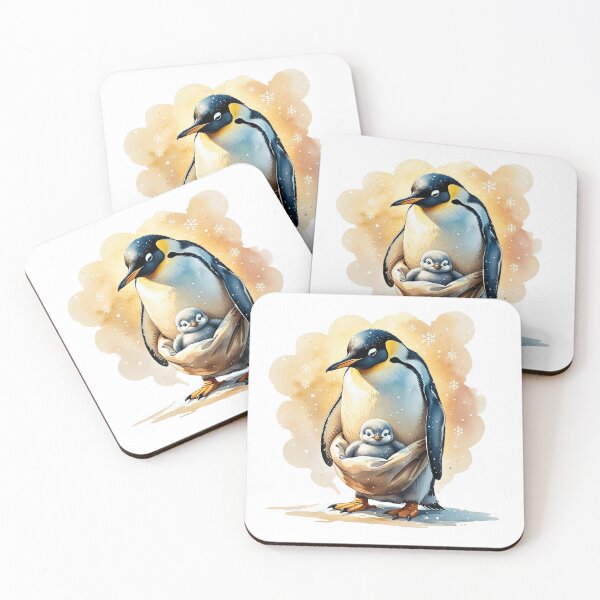 Item preview, Cute Emperor Penguin Dad and Baby Watercolor Father's Day Art designed and sold by AQUILAKREO.