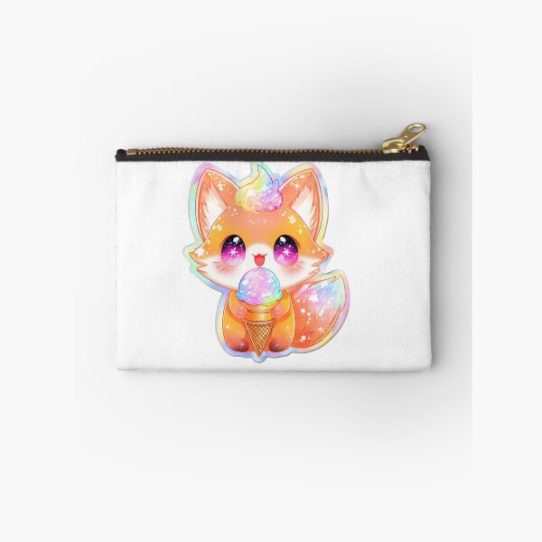 Item preview, Kawaii Fox Ice Cream Holographic Chibi Foodie  designed and sold by Ashley critters.