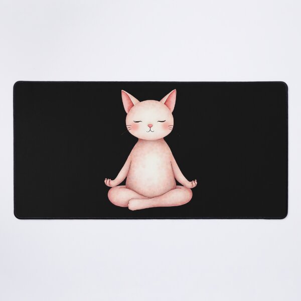 Item preview, Meditation pink cat designed and sold by trendspatterns.