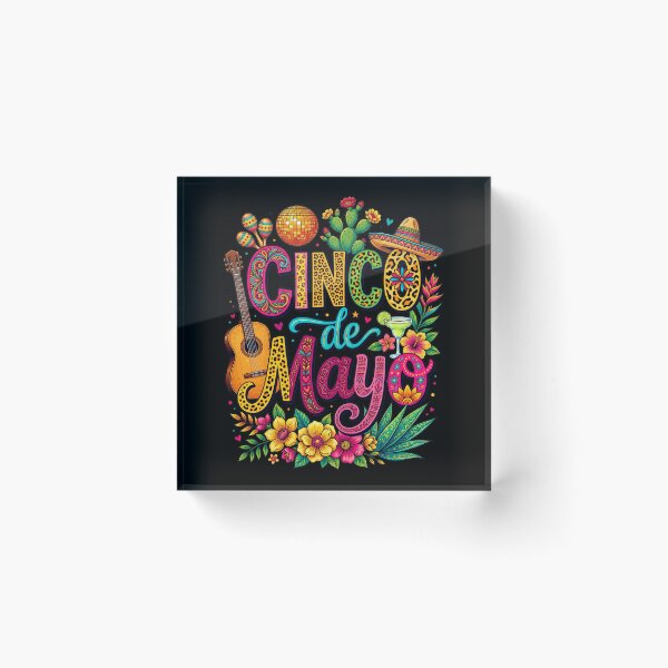Item preview, Cinco De Mayo Mexican Fiesta Colorful Party Sombrero Taco Vibes designed and sold by NuralsArt.