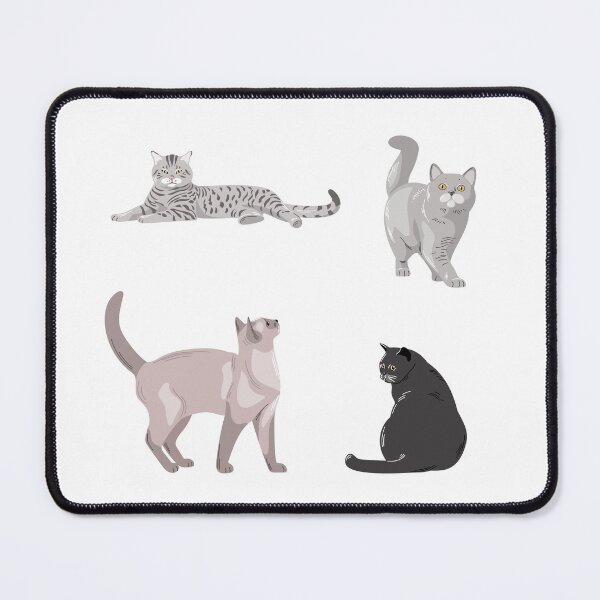 Item preview, Cats resting and playing in a simple illustration of different feline breeds in various poses designed and sold by Ms. Iryna.