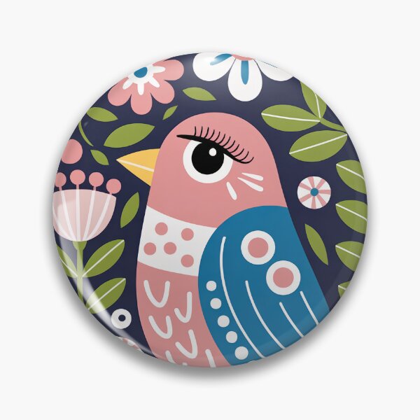 Item preview, Colorful Bird Illustration Print – Floral Nature Art designed and sold by Filora Atelier | Bird Art.