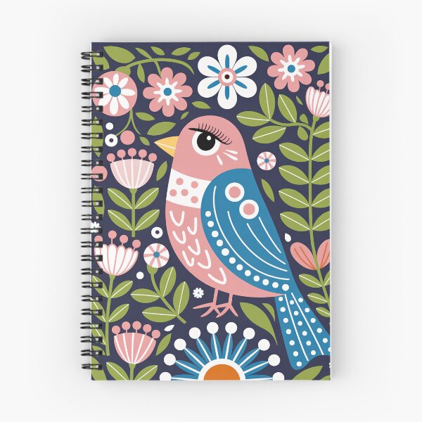 Item preview, Colorful Bird Illustration Print – Floral Nature Art designed and sold by Filora Atelier | Bird Art.
