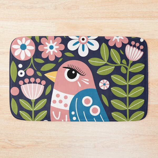 Item preview, Colorful Bird Illustration Print – Floral Nature Art designed and sold by Filora Atelier | Bird Art.