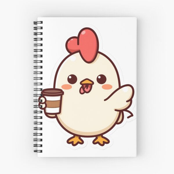 Item preview, Kawaii Rooster Holding Coffee Cup - Cute Coffee Chicken Sticker designed and sold by FluffiPopo.