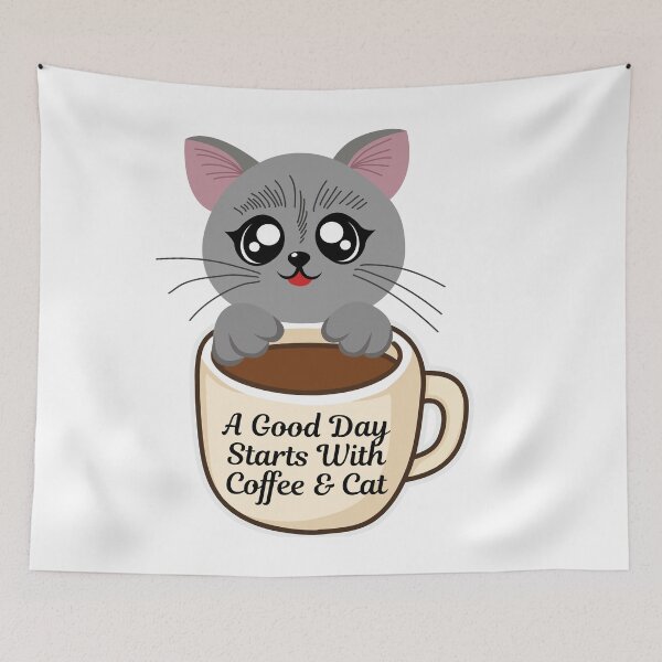 Item preview, A Good Day Starts With Coffee And Cat. designed and sold by Dinasshop.