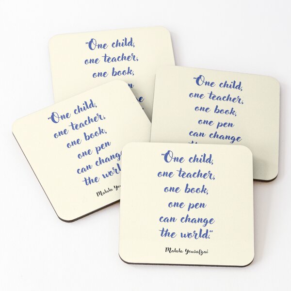 Item preview, One child, one teacher . . . Malala Yousafzai Quotation designed and sold by CharlottePlaceArt.