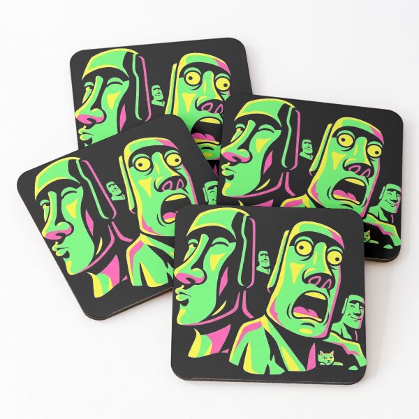 Item preview, Neon Moai Mayhem - NEON SPLASH  designed and sold by CleverCulture.