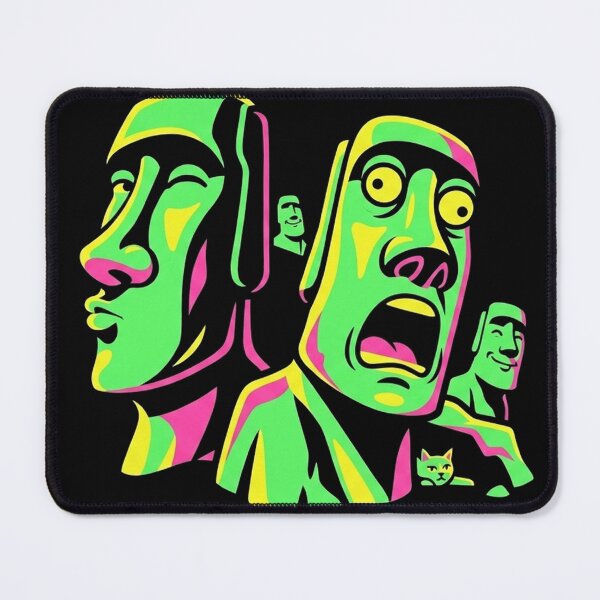 Item preview, Neon Moai Mayhem - NEON SPLASH  designed and sold by CleverCulture.