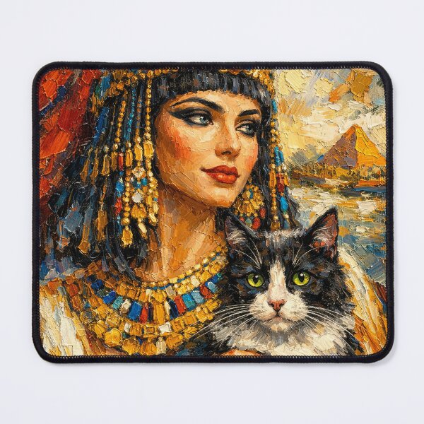 Item preview, Egyptian Queen Cleopatra with Cat Portrait designed and sold by McZerrill.