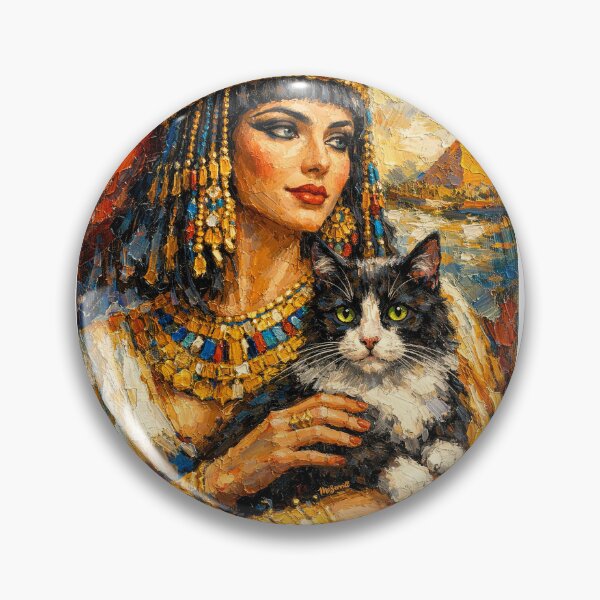 Item preview, Egyptian Queen Cleopatra with Cat Portrait designed and sold by McZerrill.