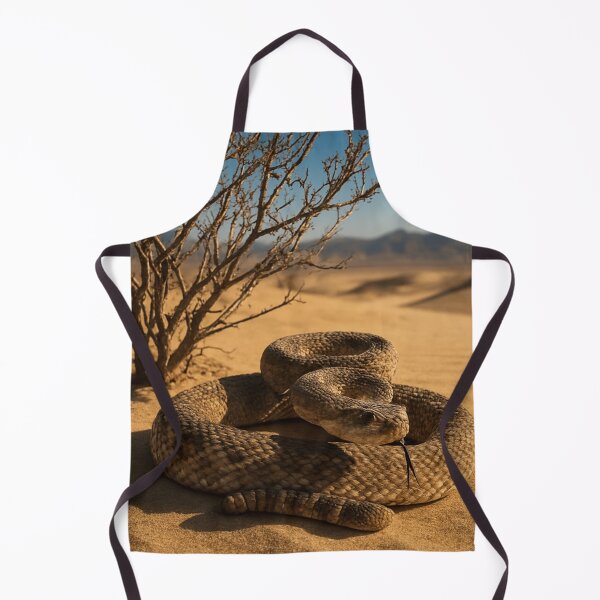 Item preview, Western Diamondback Rattlesnake Coiled in Shade Under Desert Shrub designed and sold by Vivid Trace.