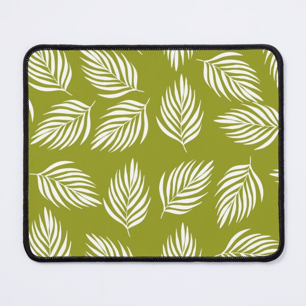 Item preview, Minimalist White Palm Leaf Pattern on Olive Green designed and sold by Artsy Corner.