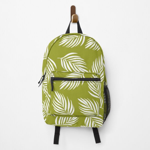 Item preview, Minimalist White Palm Leaf Pattern on Olive Green designed and sold by Artsy Corner.