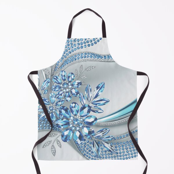 Item preview, Modern Glam Abstract Silver Winter Ice Blue Floral designed and sold by LEILA ART SPACE.