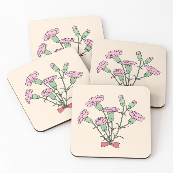 Item preview, Pink Carnations Bouquet with Ribbon designed and sold by ubborn.