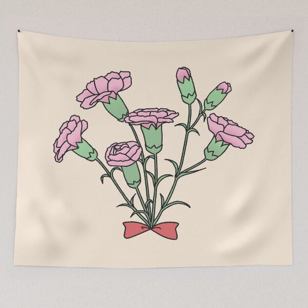 Item preview, Pink Carnations Bouquet with Ribbon designed and sold by ubborn.