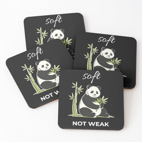 Item preview, Not Weak Panda T-Shirt Soft Strength Bamboo Quote Graphic designed and sold by ZEBBEDE - Minimal Streetwear .