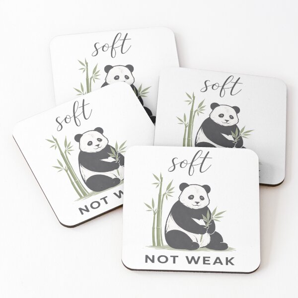 Item preview, Not Weak Panda T-Shirt Soft Strength Bamboo Quote Graphic designed and sold by ZEBBEDE - Minimal Streetwear .