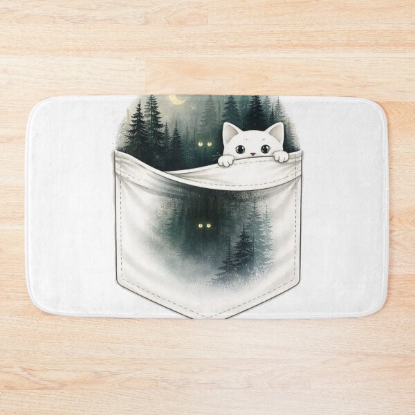 Item preview, Cute Cat Pocket Forest T-Shirts – Aesthetic Night Nature designed and sold by KDesignCrafts.
