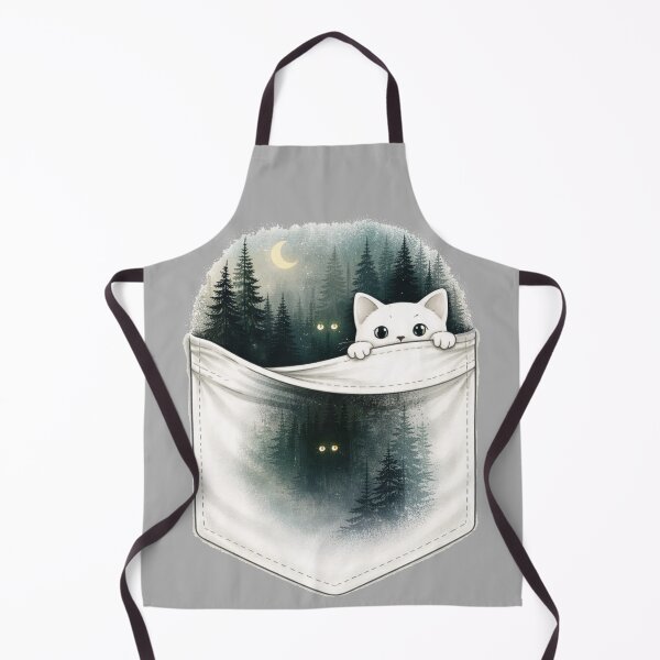 Item preview, Cute Cat Pocket Forest T-Shirts – Aesthetic Night Nature designed and sold by KDesignCrafts.