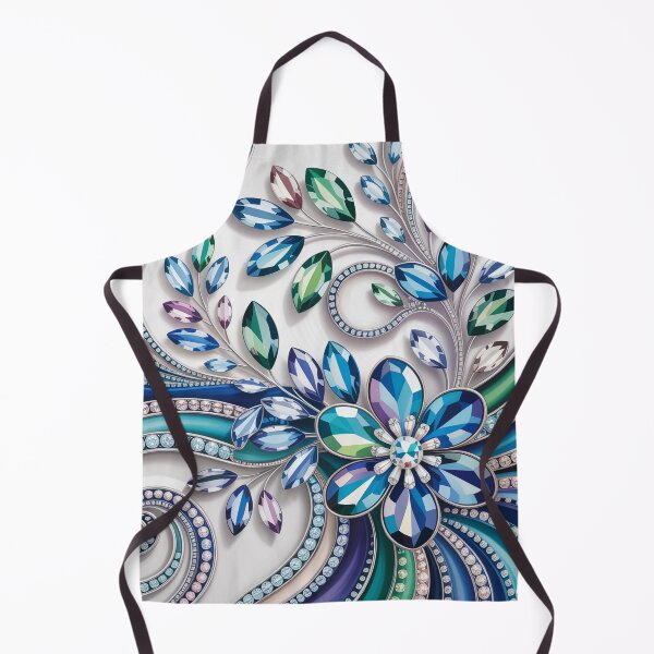 Item preview, Modern Glam Abstract Silver Teal Turquoise Blue Floral designed and sold by LEILA ART SPACE.