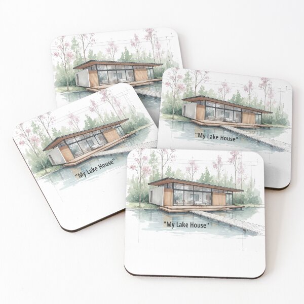 Item preview, Modern Lake House Sketch - Peaceful Retreat designed and sold by Modern Nest Art.