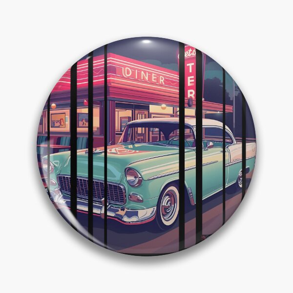 Item preview, Chevy Bel Air 1955, 50s pastel palette, chrome shine, mid-century diner vibe 1 designed and sold by Neon G.