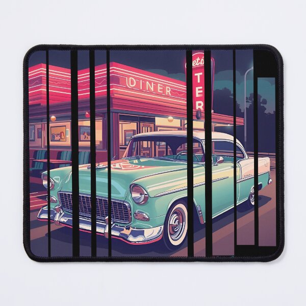 Item preview, Chevy Bel Air 1955, 50s pastel palette, chrome shine, mid-century diner vibe 1 designed and sold by Neon G.